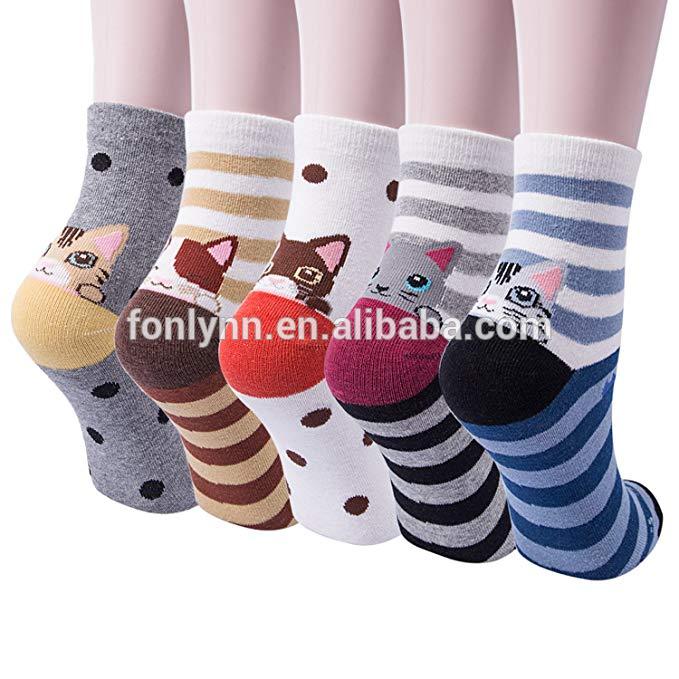 Set cute animal colorful socks women crew socks cute